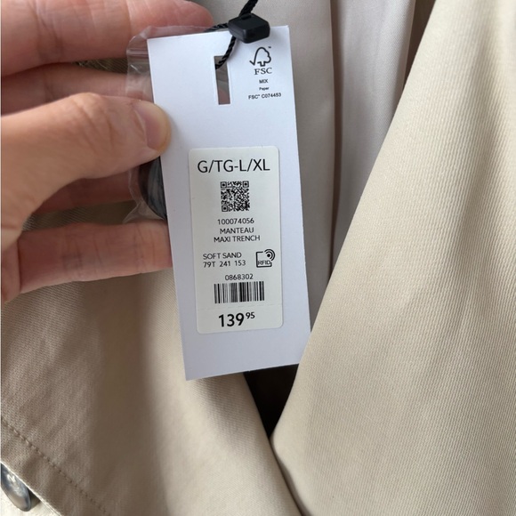 Dynamite Beige Trench Coat Belted Maxi Soft Sand Double Breasted Classic - Picture 7 of 10